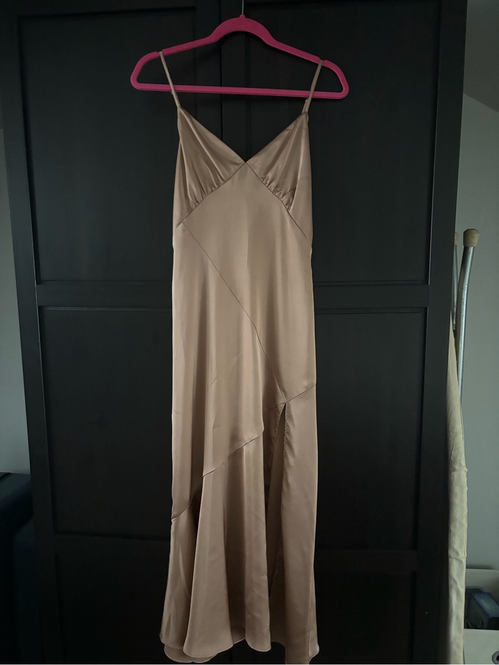 Dress Forum Satin Slip Maxi Dress in Copper